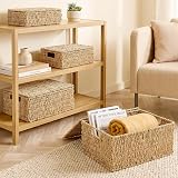 woodluv Seagrass Storage Box with Lid, Nesting Woven Basket XL view 7