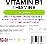 Lindens Vitamin B1 Thiamine Tablets 100 Pack for Energy & Immune Health view 2