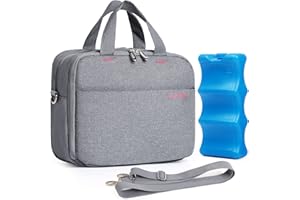 Lekebaby Breastmilk Cooler Bag with Ice Pack - Fits 4 Baby Bottles, Perfect for Nursing Moms and Daycare