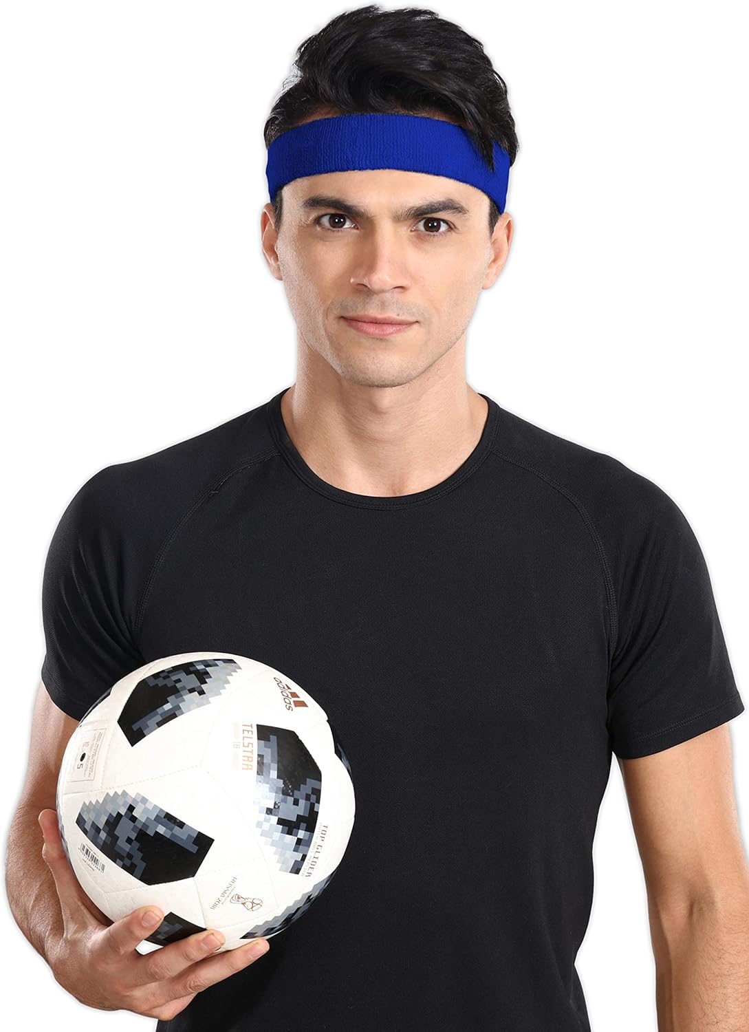Sweat Headbands - Sports Head Sweatbands for Athletic Men & Women - Stretchy & Soft Cotton Terry Cloth Bands for Working Out, Tennis, Gymnastics, Basketball, Baseball, Football, Running, Gym Exercise : Clothing