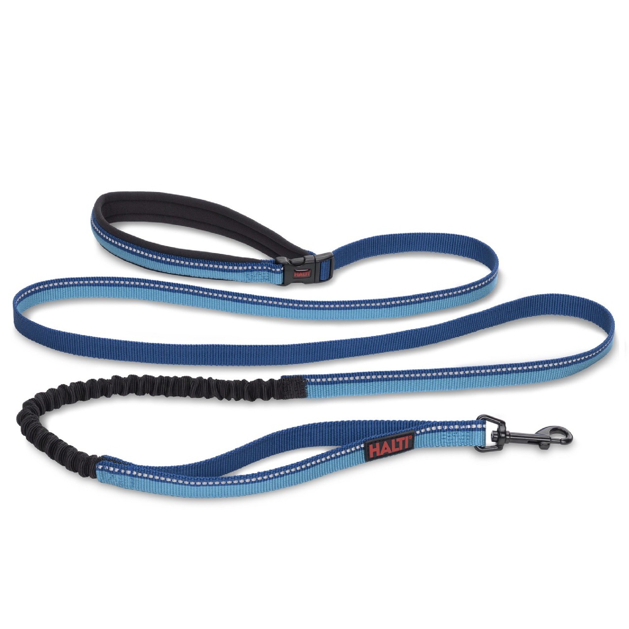 HALTI Active Lead Size Large, Blue, Award-Winning Bungee Dog Lead, Shock-Absorbing Anti-Pull Dog Leash, All-in-One Neoprene Padded Belt & Lead, Perfect for Running & Training with Medium & Large Dogs