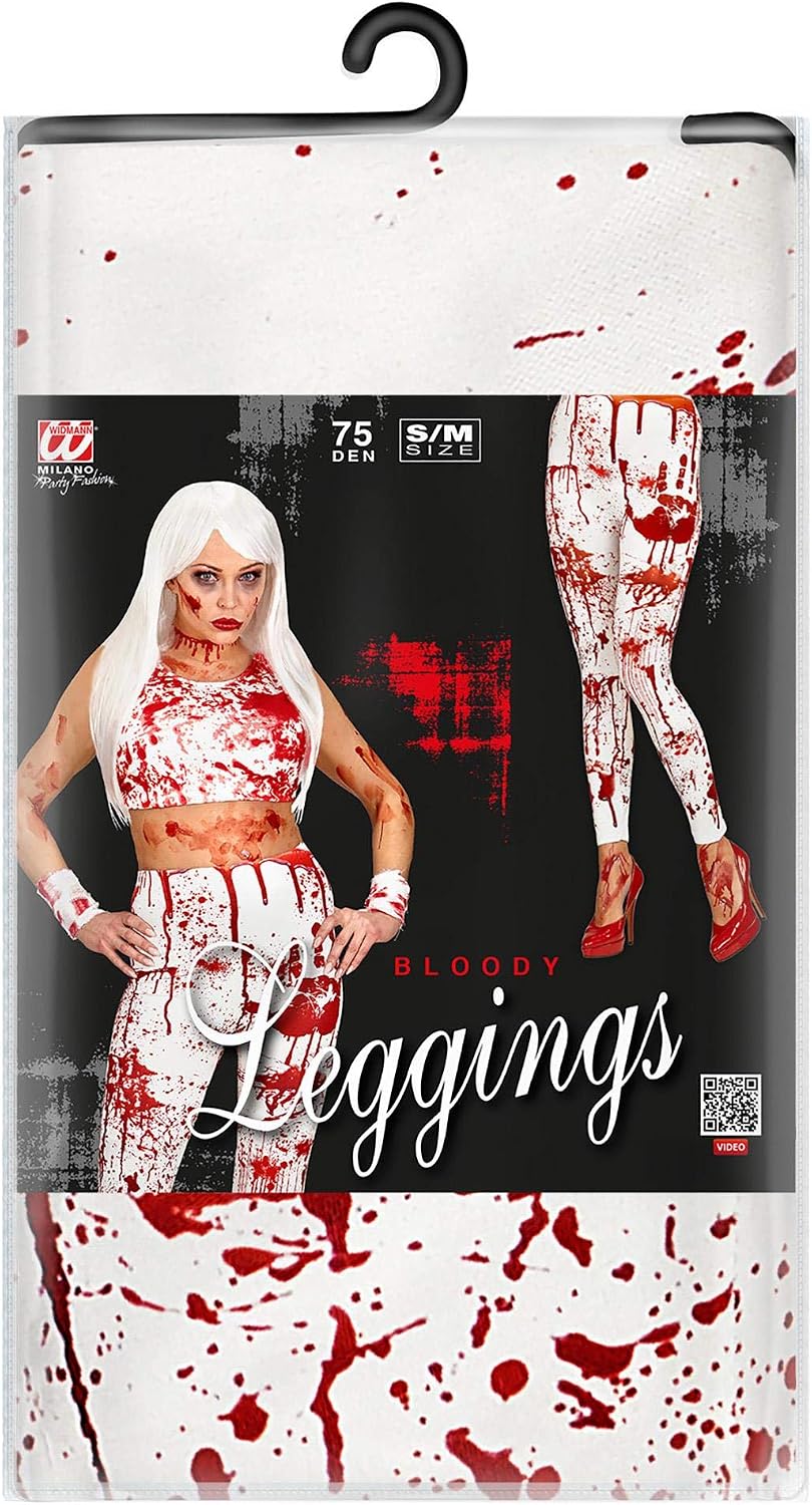 W WIDMANN MILANO Party Fashion - Bloody Leggings for Women Horror, Psycho, Killer, Zombie, Halloween, Carnival, Theme Parties, 75 DEN - Image 3