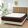 Biscaynebay Decorative Box Spring Cover King & Cal King Size, Brown Luxurious Jersey Knitting Stretchy Wrap Around 4 Sides Bed Skirt for Home/Hotels, Easy Fit Wrinkle & Fade Free Machine Washable