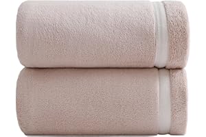 XIQ 40x80 Inches Bath Sheets Extra Large Bath Towels Set Super Soft Quick Dry Luxury Microfiber Shower Towels for Bathroom Beige,2PCS