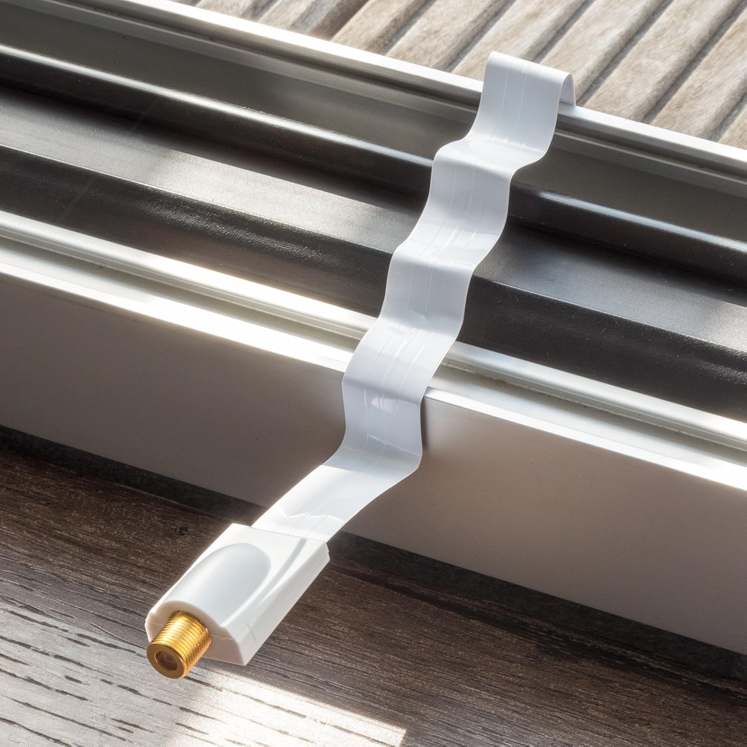 POPPSTAR 2x 28cm SAT Window Feedthrough (0.2 mm window feedthrough SAT cable very flat), Coupling (F-connector) - Image 5