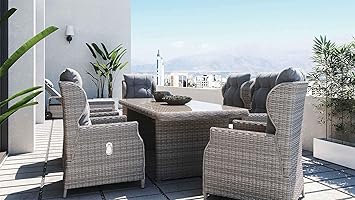 ARTELIA Bariya L Polyrattan Sitzgruppe Lounge Esstisch-Set - Premium Gartenmöbel-Set für Garten, Wintergarten und Balkon, Bal