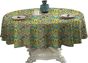Kids Car Race Track Roadway Activity Food Round Tablecloth Abstract Illustration with River Intersecting Roads Outdoor Picnics 45 inch