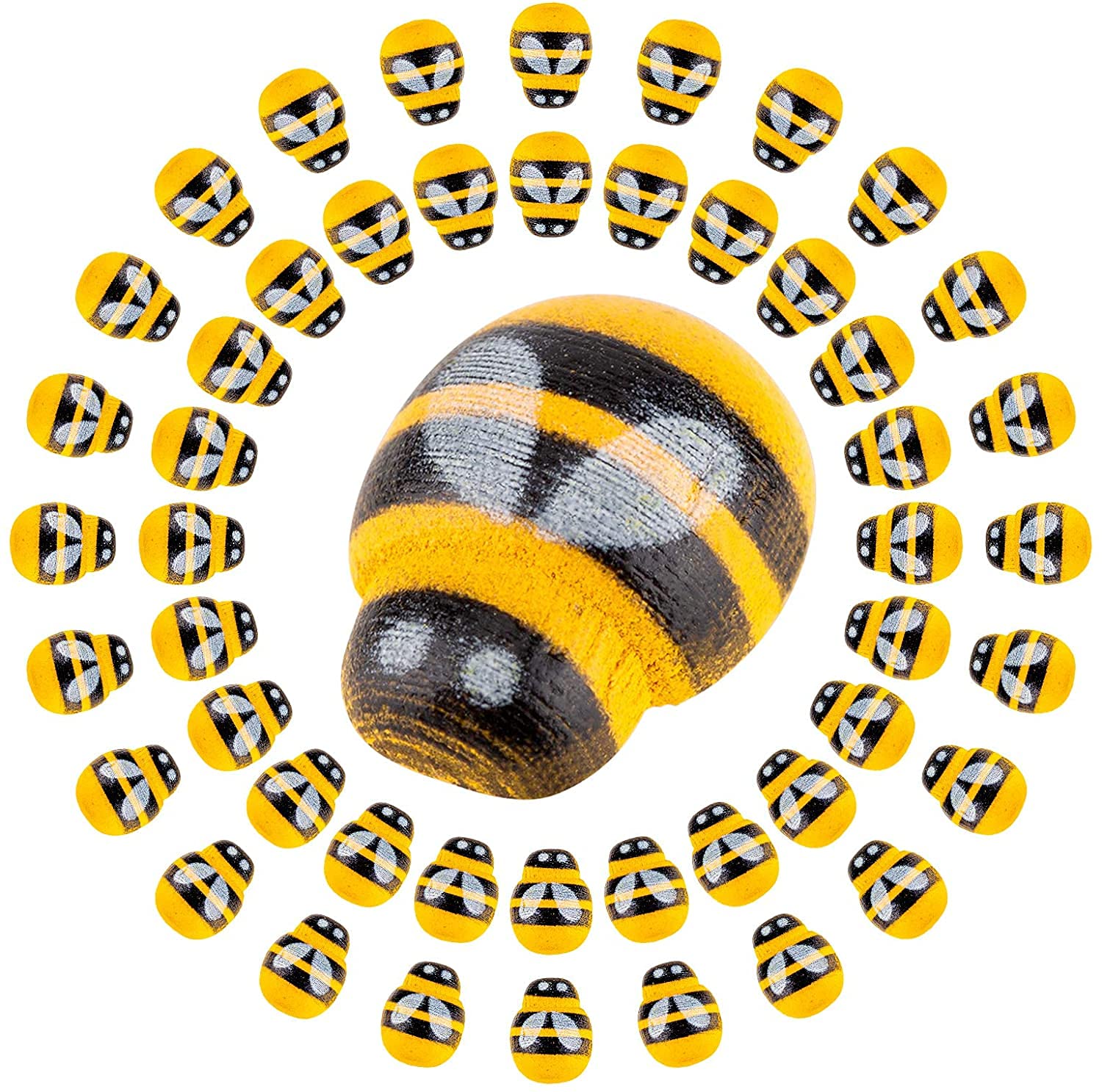 SAVITA 200 x Self-Adhesive Wooden Bee Stickers for Scrapbooking Craft Decor DIY Fridge Baby Shower Wall Sticker