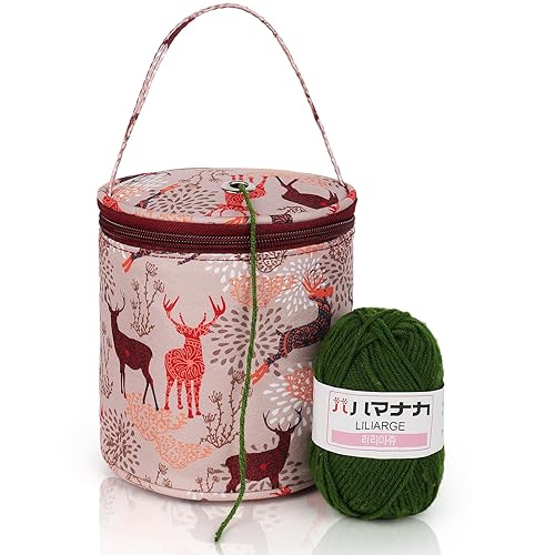 Coopay Mini Yarn Bag Yarns Drum, Small Knitting Bag Yarn Storage