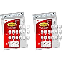 Command (GP067-16NA) Wire Hooks, 16 Hooks, 24 Strips, White, Small, Easy to Open Packaging, Pack of 2