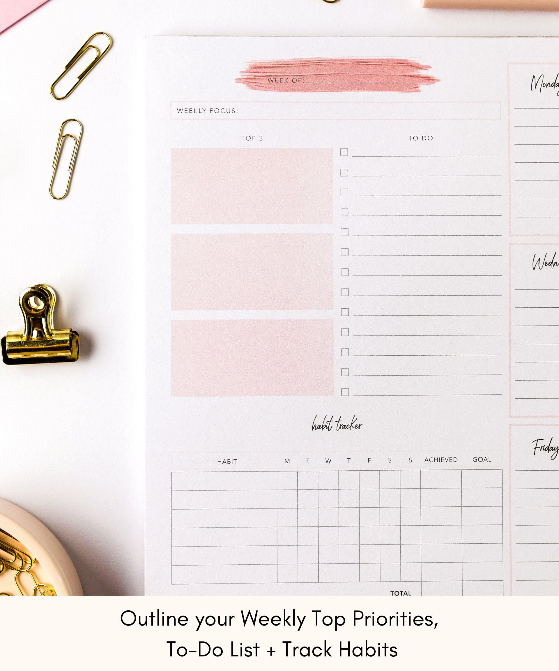 Mua Lamare Weekly Planner Notepad – Premium Undated Weekly To Do List ...