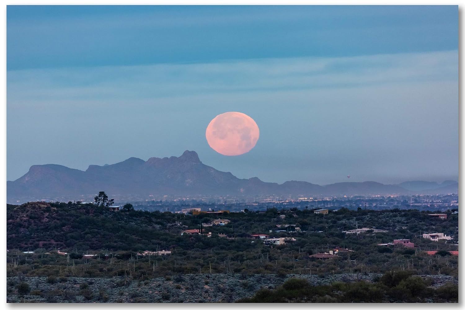 Amazon Com Southwestern Wall Art Photography Print Picture Of Full Moon Over Mountains At Tucson Arizona Unframed Western Photo Artwork Decor 5x7 To 40x60 Handmade