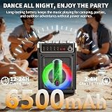 JYX Karaoke Machine with 2 Wireless Mics Bluetooth Speaker Bass Treble Echo LED view 6