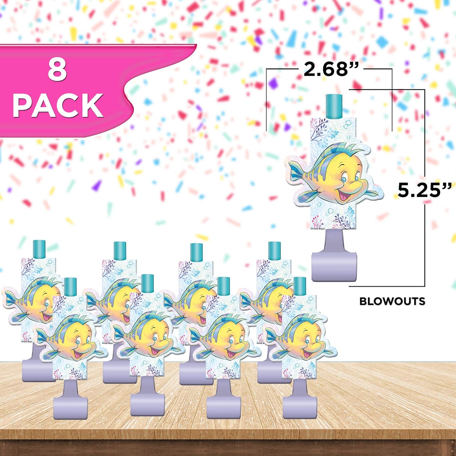 Unique The Little Mermaid Party Favor Bundle | Tattoo Sheets, Party Hats, Blowouts, Loot Bags | Kid's Birthday, Underwater Themed Event, Halloween, Officially Licensed by Unique: Health & Personal Care