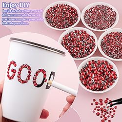 16000Pcs Resin Red Rhinestones for Crafting, Non