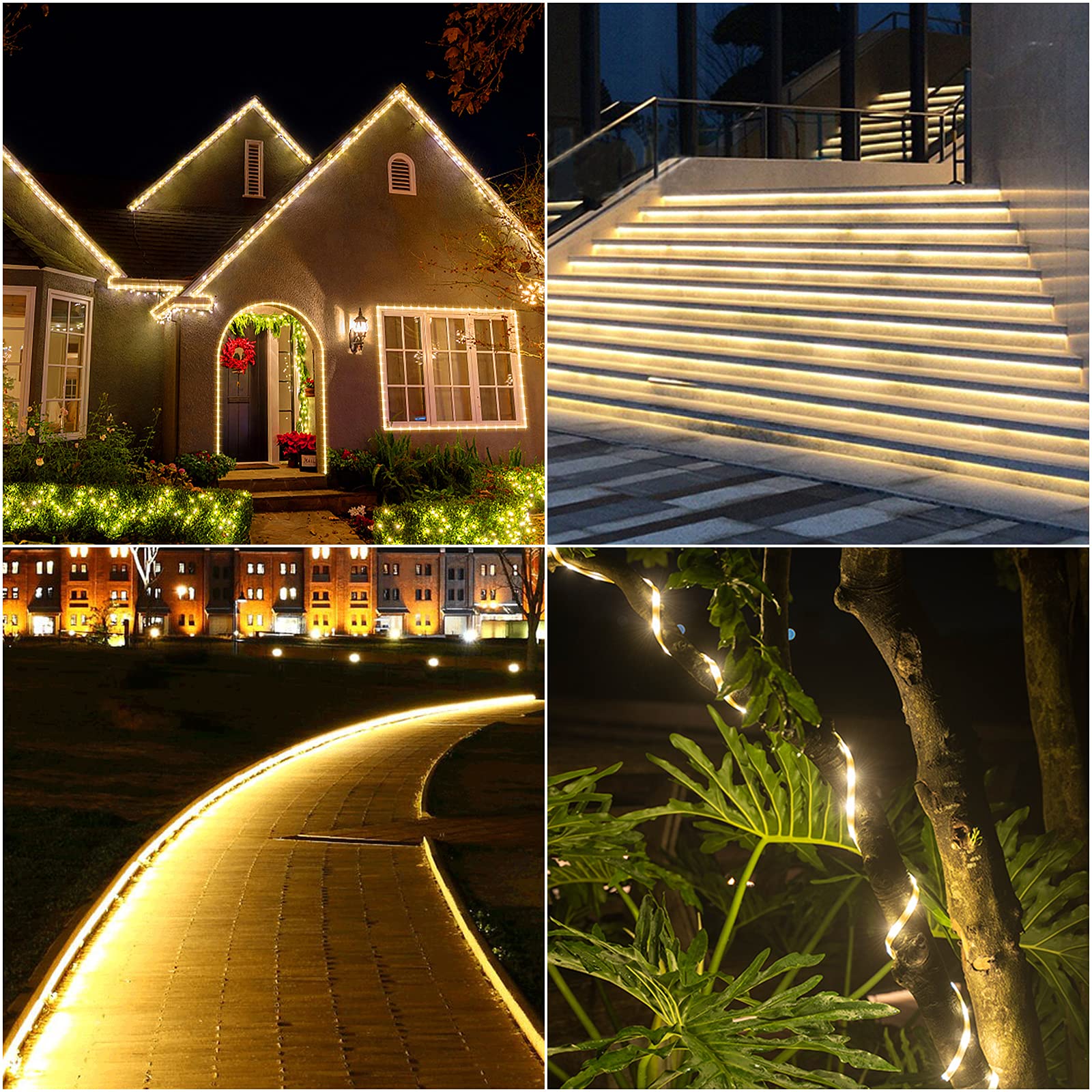 Forever Speed 30M LED Lichterschlauch Außen,1080LEDs Wasserfest LED Lichtschlauc Schlauch Außen und Innen für Weihnachten, Hochzeit, Dach, Zaun Dekoration Beleuchtung WarmWeiß IP65 5