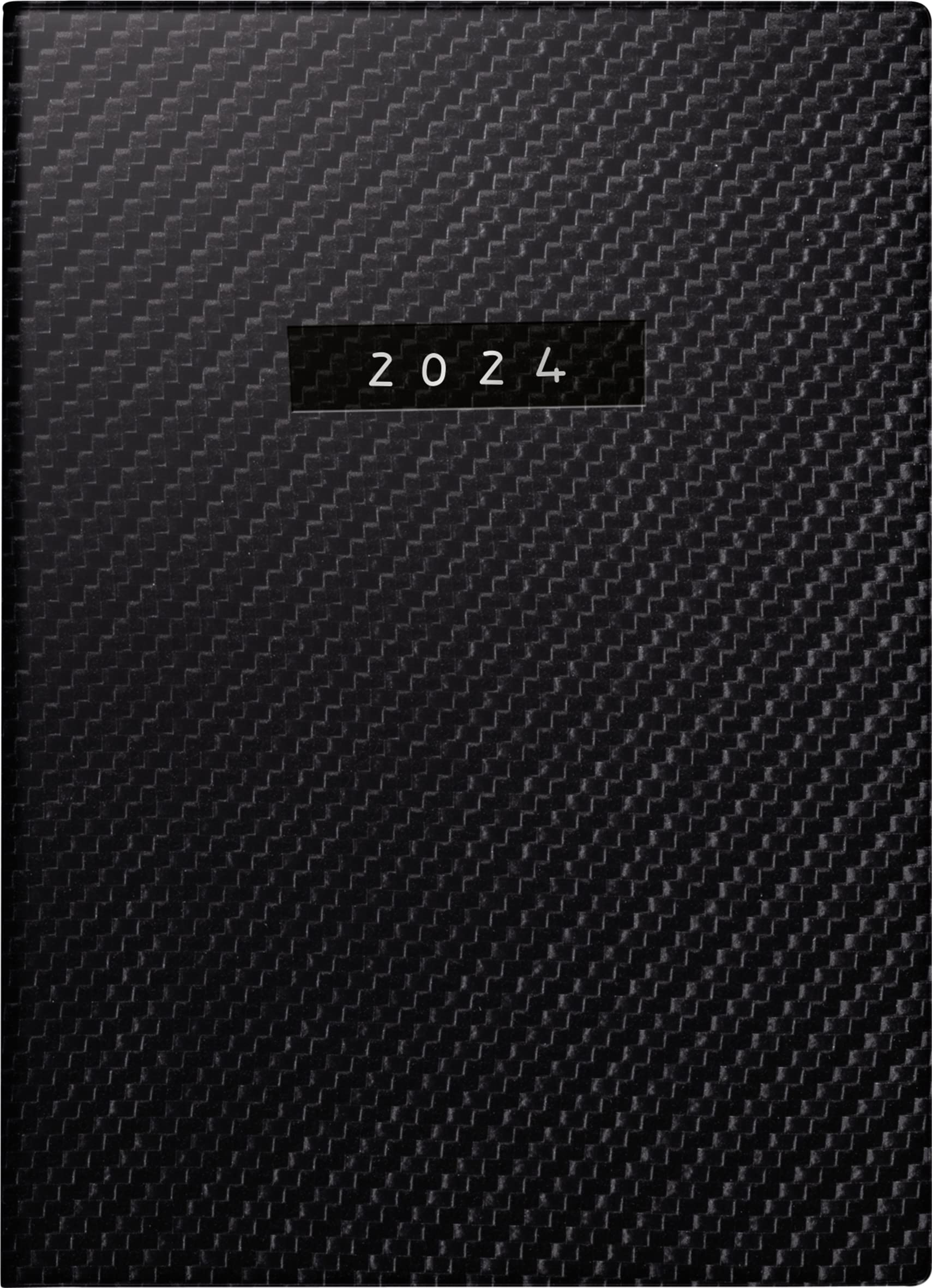 rido/idé Weekly calendar "Carbon" model perfect/technology I 2024 2 pages = 1 week sheet size 10 x 14 cm black