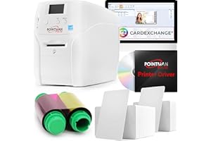 SAFEHITCH Pointman PULSE 100 Printer Bundle - ID Card Printer Bundle - 200 Cards - Dye-Sublimation Ribbon - CardExchange ID Card Design Software - PVC ID Card Printer - Dye Sublimation Printer. (PULSE 100)