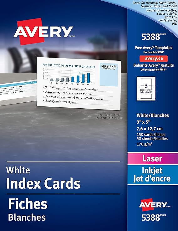 avery note card template