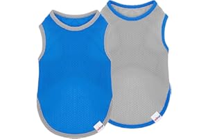 UNIPUP 2 Pack Cooling Shirts for Dogs, Breathable Lightweight Dog Shirts for Medium Dogs Boy, Sleeveless Sun Protection Shirts for Dog&Cat Puppy Vest Pet Apparel