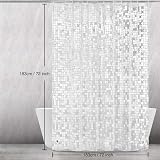 WELTRXE EVA Shower Curtain 183x183cm Mould Proof Magnet Hem Geometric view 6
