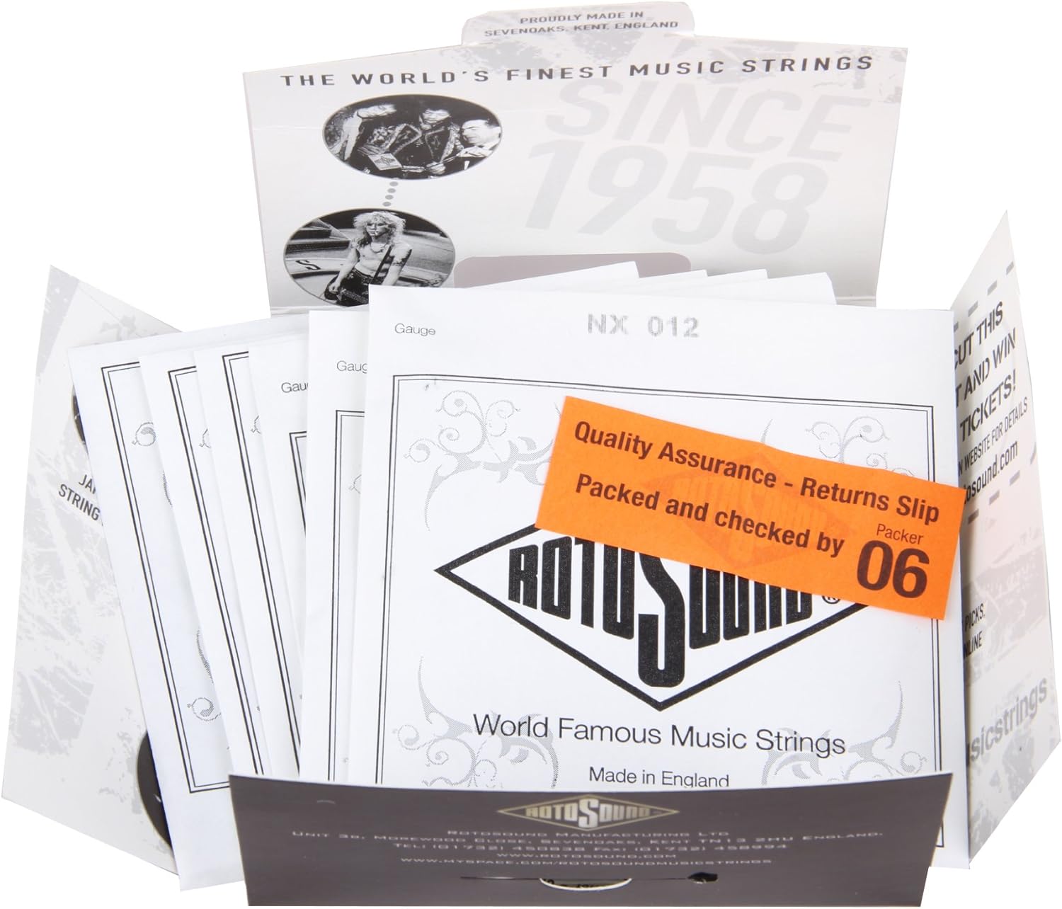 Rotosound NXA12 Clear Coated Phosphor Bronze Medium Light Gauge Acoustic Guitar Strings (12 16 24 32 44 54) - Image 5