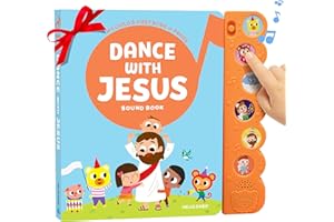 HELLO 2 KIDS Dance with Jesus Christian Sound Books for Kids - 6 Bible Songs - Christmas, Baptism, Christening, Dedication Gifts for Boys and Girls - Religious Toys, Music Books for Toddlers 1-3