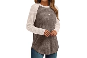 AUTOMET Womens Long Sleeve Tops Winter Clothing 2025 Dressy Casual Tunic Sweaters Fall Fashion Color Block Shirts