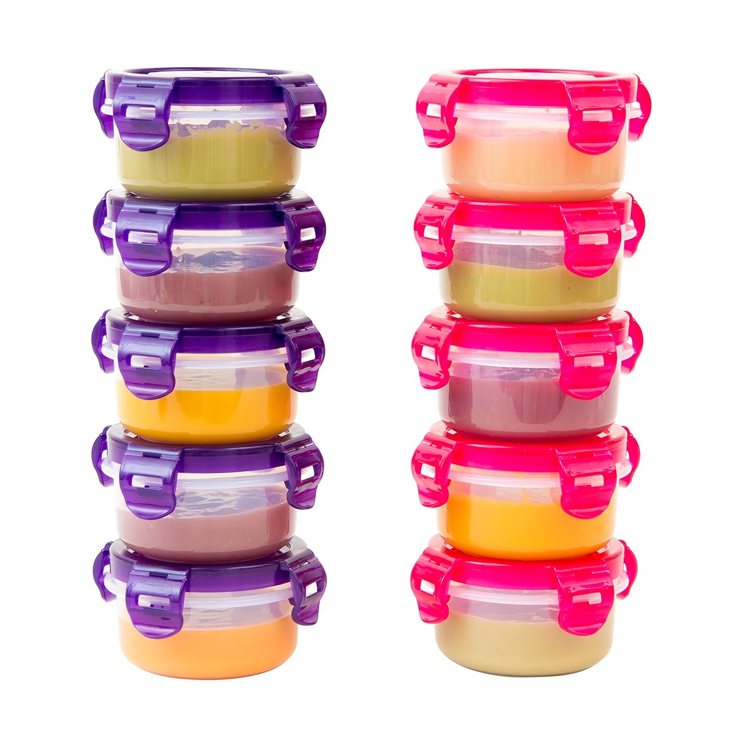Elacra Baby Food Storage Containers Weaning Freezer Pots Small Plastic