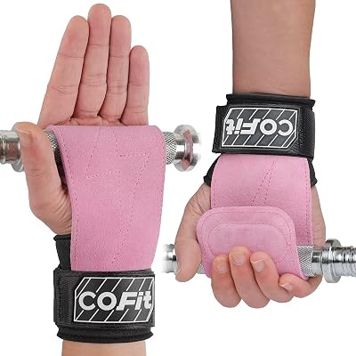 COFIT Wrist Straps Weightlifting Leather Dual-Layer Oxford Pink Standard
