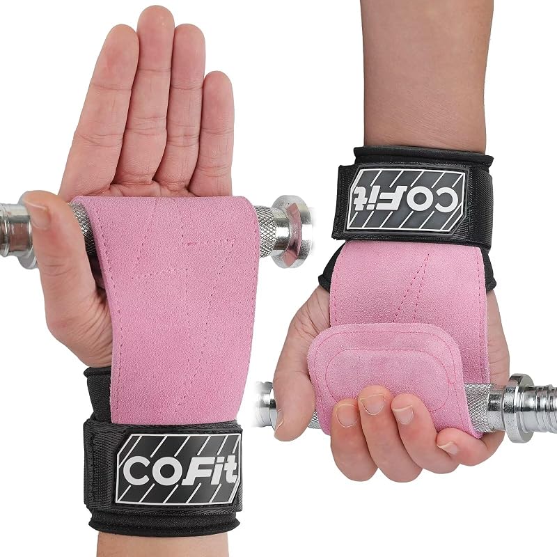 COFIT Wrist Straps Weightlifting Leather Dual-Layer Oxford Pink Standard