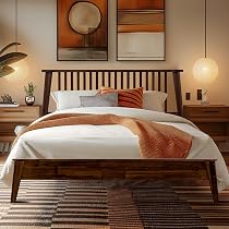 Amazon.com: Acacia Kaylin Queen Size Bed Frame with Headboard ...
