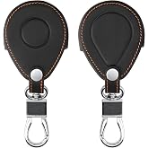 kwmobile Key Cover Compatible with Harley Davidson Motorcycle Key - Faux Leather Car Key Fob Protector - Neon Orange/Black