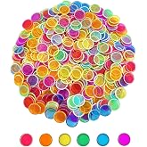 SEETOOOGAMES Magnetic Bingo Chips Tokens - 600 Pieces 6 Color Transparent Magnetic Chips for Classroom - 19mm Mixed Color