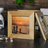 Maison & White Bamboo Photo Cube Keepsake Box – 5 Frame Display 7.5cm view 2
