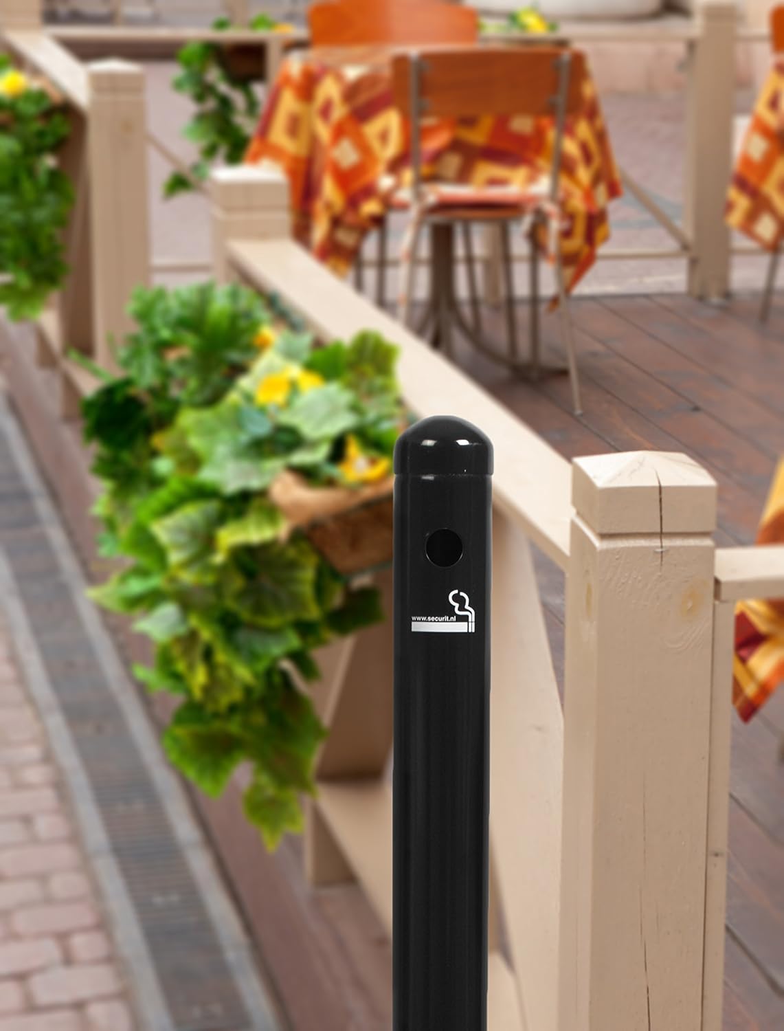 Securit 100 cm Stainless Steel Smoking Post - Black, Large - Image 4