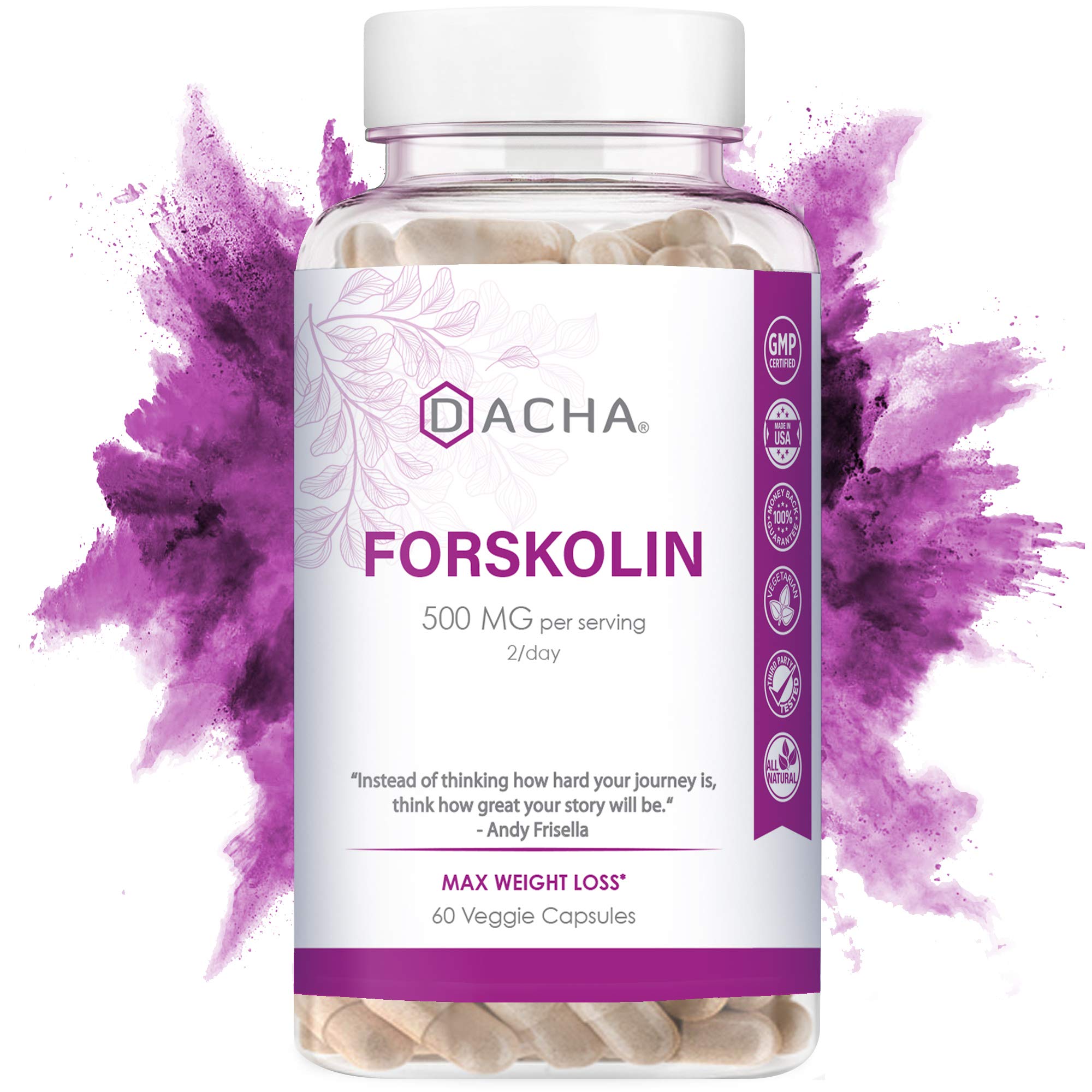 DACHA Nutrition Premium Forskolin Extract - Keto Diet Pills That Work Fast for Women & Men, Pure Rapid Tone, All Natural Coleus Forskohlii 500mg, Made in USA, Luna Trim Advanced Dietary Supplement