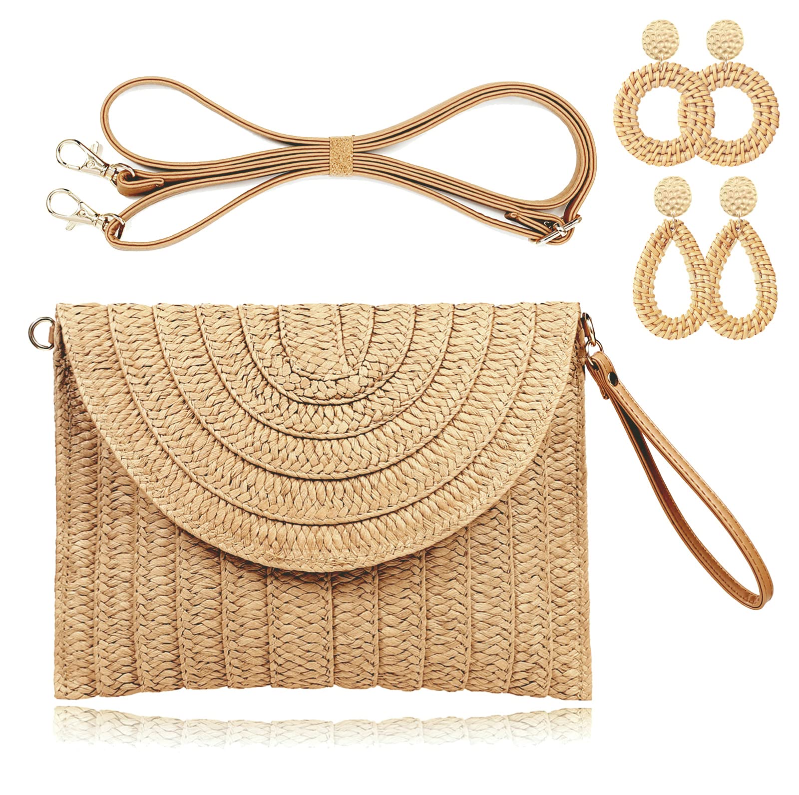 Straw Clutch Handbag