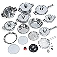 28 Piece 12-Element, Heavy-Gauge Stainless Steel Cookware Set