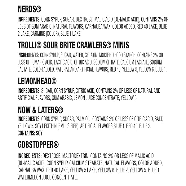 NERDS CLASSIC FUN EASTER VARIETY BAG, TROLLI, NOW AND LATER, LEMONHEAD, GOBSTOPPER, AND NERDS ORIGINAL, 45.4 OZ, 175 COUNT