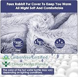 BOLEi Hot Water Bottle 2L with Luxury Faux Fur Cover Blue view 5