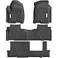 YITAMOTOR Floor Mats Fit for 2021-2025 Chevrolet Tahoe/GMC Yukon/Cadillac Escalade with 2nd Row Bench Seats, All-Weather Custom Fit TPE Floor Liners, Black