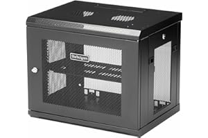 StarTech.com 2-Post 9U Wall Mount Network Cabinet w/ 1U Shelf, 19" Wall-Mounted Server Rack for IT / Data Computer Equipment
