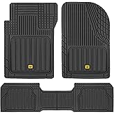 CAT® ToughLiner™ Black Car Floor Mat– Heavy-Duty Trim to Fit for Trucks, & SUVs – All-Weather Odorless Rubber Automotive Mat & SUV Floor Liners for Maximum Protection