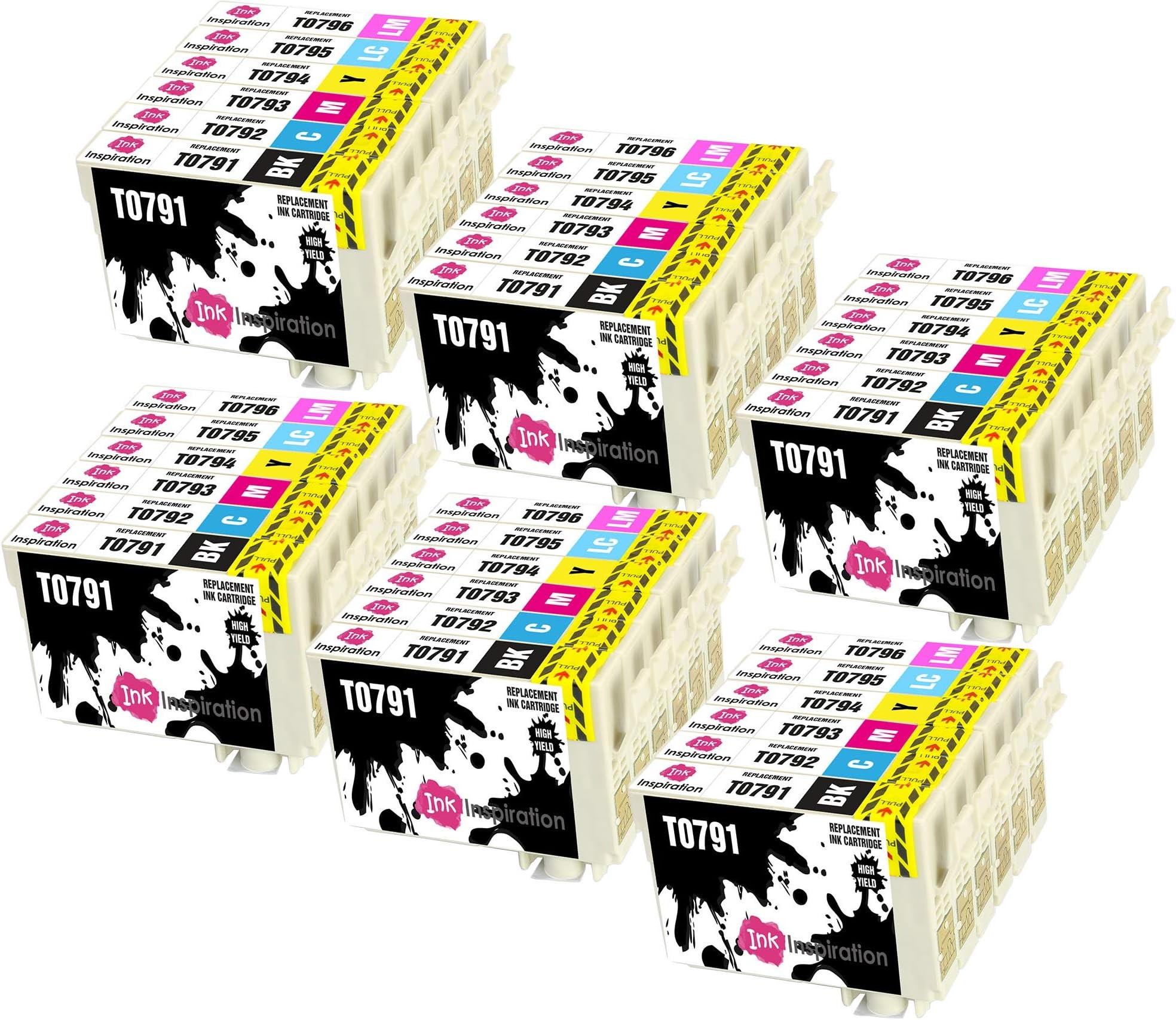 INK INSPIRATION® Replacement for Epson T0791-T0796 Ink Cartridges 36-Pack, Use with Epson Stylus Photo 1500W 1400 P50 PX720WD PX700W PX800FW PX810FW PX820FWD PX830FWD PX650 PX660 PX710W PX730WD