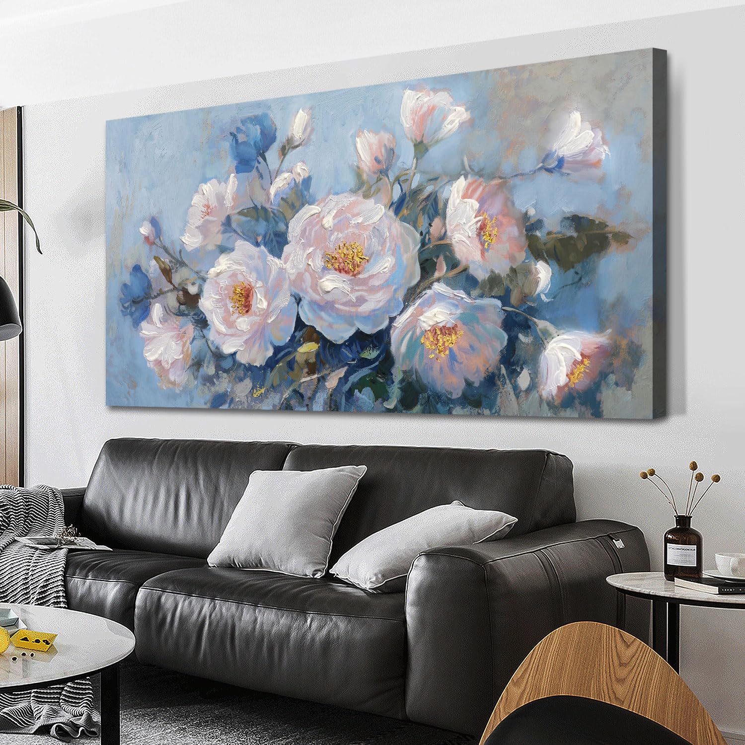 Enartly Flower Wall Art Pink Large Living Room Bedroom Wall Decor ...