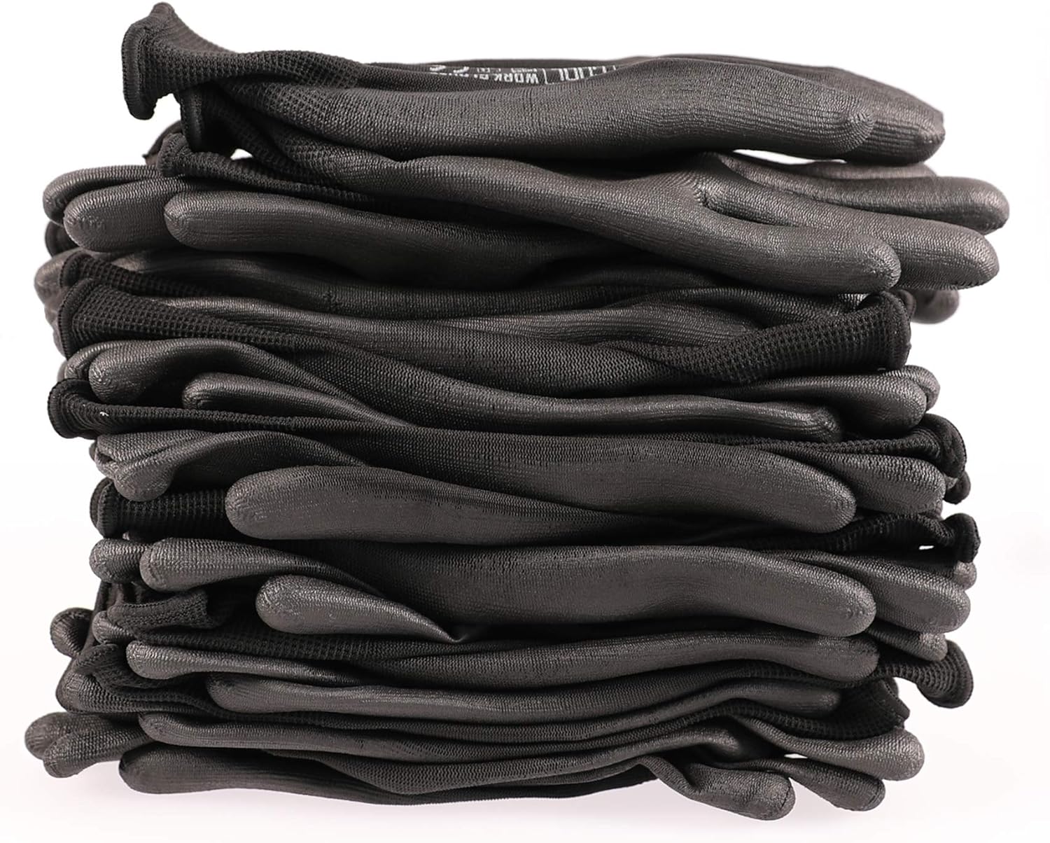 COOLJOB Polyurethane (PU) Coated Safety Work Gloves, 12 Pairs Working Gloves with Grip, One Dozen Bulk Pack, Black, X-Large Size (12 Pairs XL) - - 
