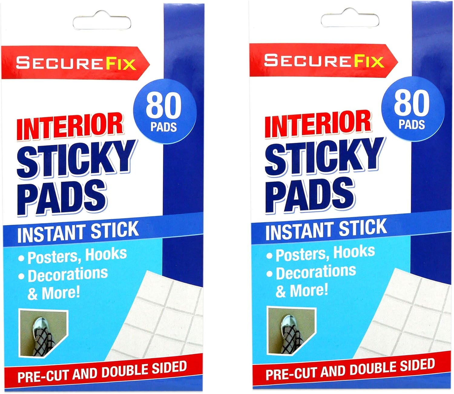 160 x Interior Sticky Pads Strong Double Sided Sticky Pads for Walls