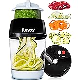 Fullstar Vegetable Spiralizer and Slicer - Zucchini Spiralizer Noodle Maker with Sharp Stainless Steel Blades, Spiralizer for