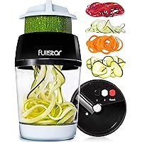 Fullstar Vegetable Spiralizer Vegetable Slicer - 4 in 1 Zucchini Spaghetti Maker Zoodle Maker Veggie Spiralizer Adjustable Ha